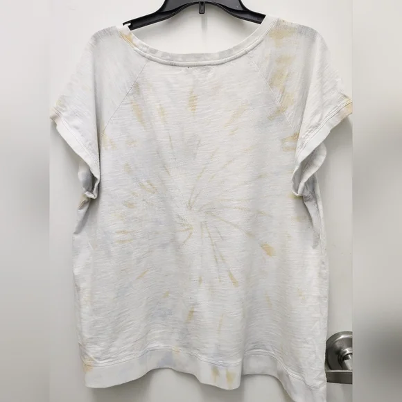 Cream and White Boxy Short Sleeve T-Shirt - Picture 2 of 2